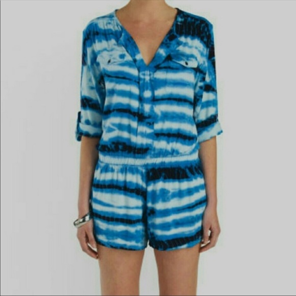 You Fabulous and Broke Blue TieDye Romper - Picture 2 of 8